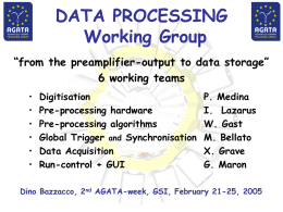 AGATA DATA PROCESSING Working Group
