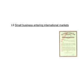 L9 Small business entering international markets