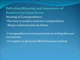 Definition/Meaning and Importance of Business Correspondence