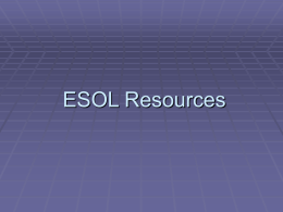 Additional ESOL Resources