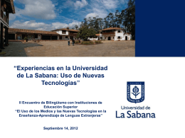 Experiencias UNI Sabana ICT & ELL