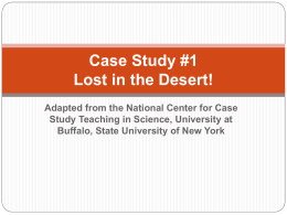 Case Study #1 Lost in the Desert!