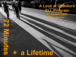 ELL Program (PowerPoint) - Chariho Regional School District
