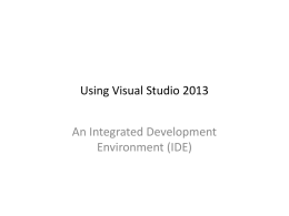 Using Visual Studio 2013