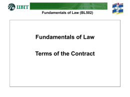 Fundamentals of Law (BL502)