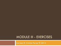 Module I - Exercises