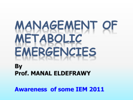 Metabolic emergency