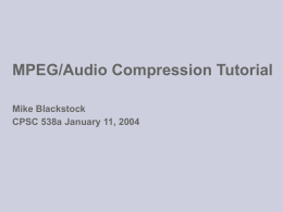 MPEG/Audio Compression Tutorial