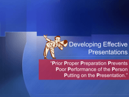 Developing Effective Presentations - Sin Moo Hapkido