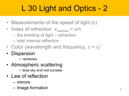 L 32 Light and Optics [2] - Department of Physics & Astronomy