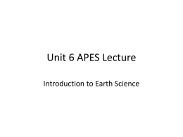 Unit 1 APES Lecture