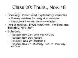 Class 20: Thurs., Nov. 18 - University of Pennsylvania