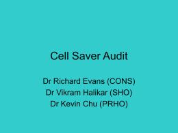 Cell Saver Audit