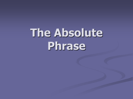 The Absolute Phrase - White River High School