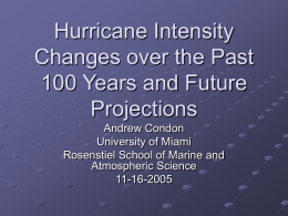 Hurricane Intensity Changes over the Past 100 Years