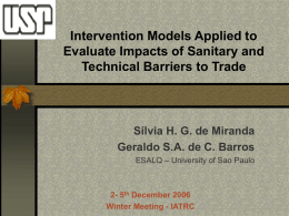 Intervention Models Applied to Measure Sanitary and