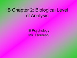 IB Chapter 2: Biological Level of Analysis