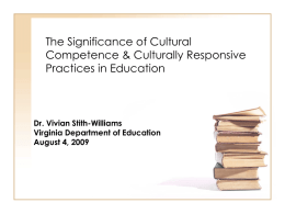 CULTURAL COMPETENCY - Virginia Department of Education