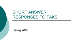 SHORT ANSWER RESPONSES TO TAKS