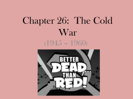 Chapter 26: The Cold War - Our Lady of Mercy Academy