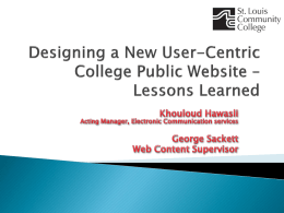 Designing a New User-Centric College Public Website