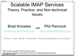 Scalable IMAP Services: Theory, Practice, and Non