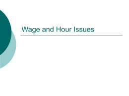 Wage and Hour Issues - Tulare County Education Office