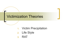 Victimization Theories - Cooley, Wilson Hall, Sociology Lab
