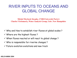 RIVER INPUTS TO OCEANS AND GLOBAL CHANGE Michel …