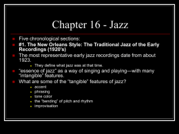 Chapter 16 - Jazz - PAWS - Western Carolina University