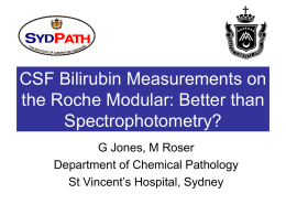 CSF Bilirubin Measurements on the Roche Modular
