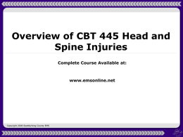 CBT 445 Head and Spine Injuries