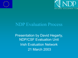 NDP Evaluation Process - Dublin City University
