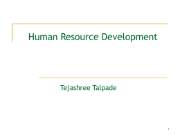 Introduction to Human Resource Development (HRD)
