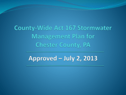 County-Wide Act 167 Plan for Chester County, PA