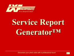 Service Report Generator (SRG)