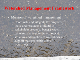 Watershed Management Framework