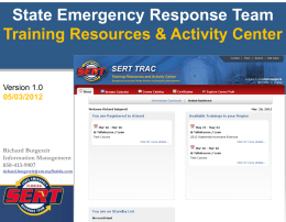 PPT - SERT TRAC - Emergency Management
