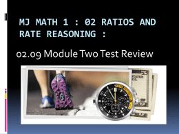 MJ Math 1 : 02 Ratios and Rate Reasoning : 02.09 Module