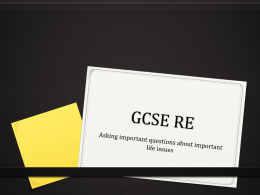 GCSE RE - Cottenham Village College