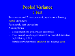 Pooled Variance t Test - College of Business and Economics