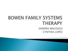 BOWEN FAMILY SYSTEMS THERAPY