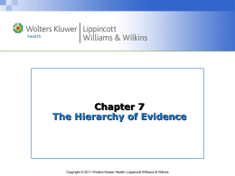 Chapter 7: The Hierarchy of Evidence