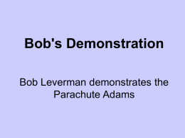 Bob's Demonstration Bob Leverman demonstrates the