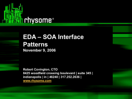 EDA – SOA Interface Patterns November 9, 2006