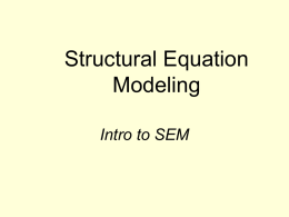 Structural Equation Modeling - Appalachian State University