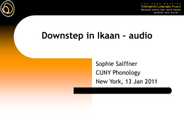 Downstep in Ikaan - audio