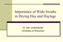 Importance of Wide Swaths in Drying Hay and Haylage