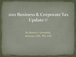 2011 Business & Corporate Tax Update