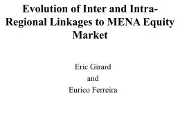 Inter and Intra-Regional Linkages to MENA Equity Market